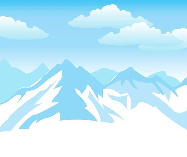 Ilustración Las Montañas Cubiertas Nieve — Foto de Stock