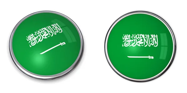 Pancarta Estilo Botón Arabia Saudita — Foto de Stock
