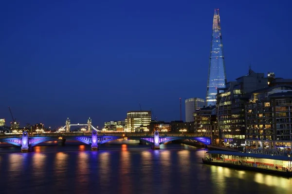 Нью Лондоні Мерії Нічний Час Панорамний Вид Річки — стокове фото
