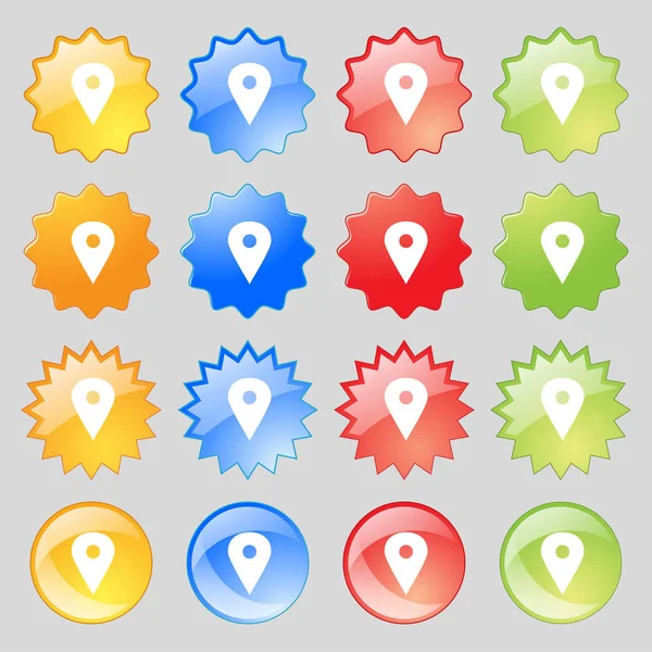 Map Pointer Gps Location Icon Sign Big Set Colorful Modern — Stock Photo, Image