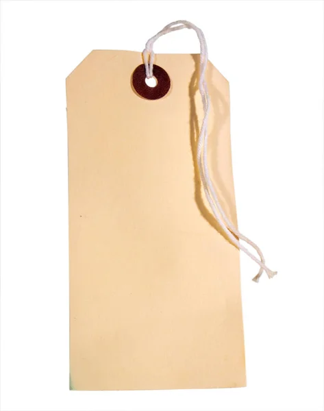 Bir Dize Kravat Ile Eski Bir Karton Lggage Etiketi — Stok fotoğraf