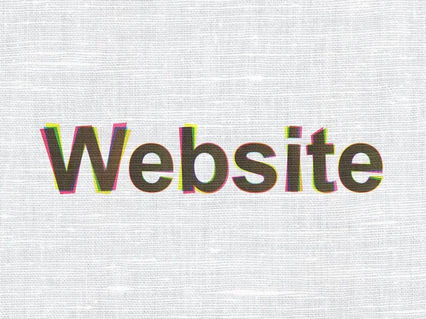 Webentwicklungskonzept Cmyk Website Auf Leinengewebe Textur Hintergrund Render — Stockfoto