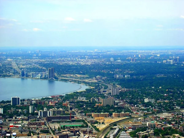 Zomerdag Grote Stad Smog Erg Zwaar Van Vroege Ochtend — Stockfoto