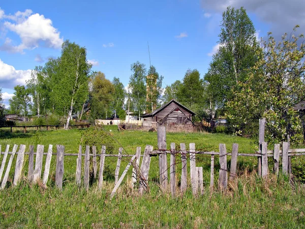 Vecchio Recinto Legno Nel Villaggio — Foto Stock