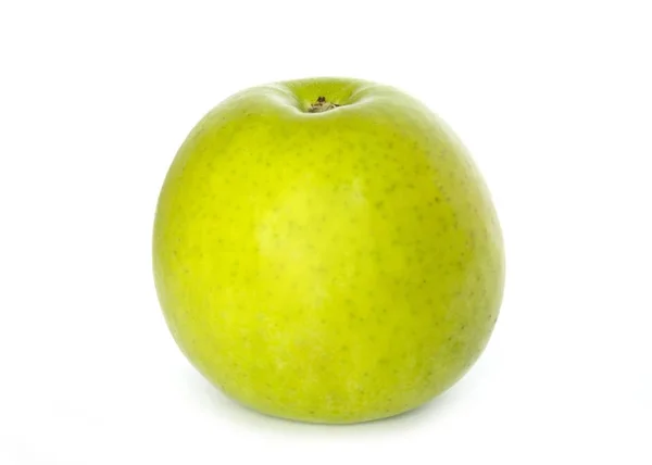 Zielone Jabłko Izolowane Białym — Zdjęcie stockowe