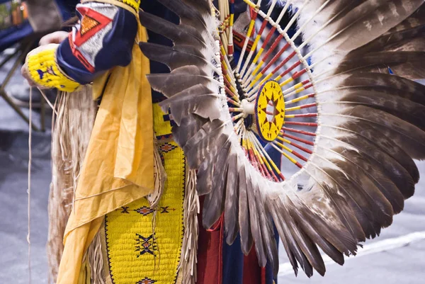 Původní Americký Indián Barevném Spletité Ručně Vyrobené Výbavce Orlem — Stock fotografie
