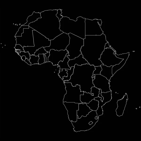 아프리카 국가의 개요지도 — 스톡 사진