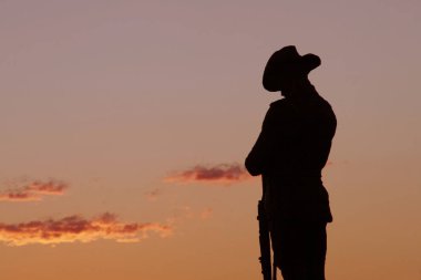Soldier Statue, Evening Light, Sydney, Australia clipart