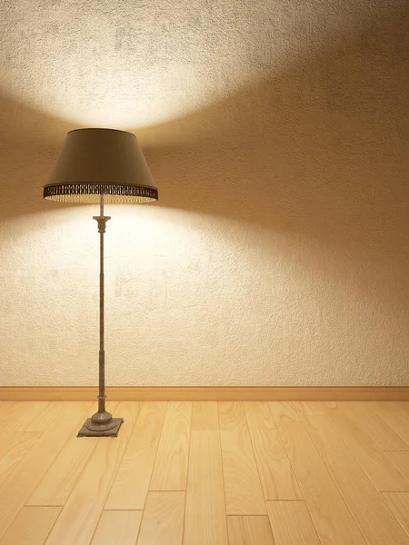 Lekkie Wnętrze Podłogą Ścianą Lampy — Zdjęcie stockowe