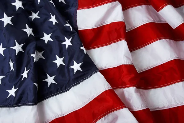 Bandeira Americana Fundo Filmado Iluminado Estúdio — Fotografia de Stock