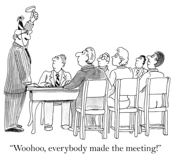 Woohoo Everybody Made Meeting — Stock Photo, Image