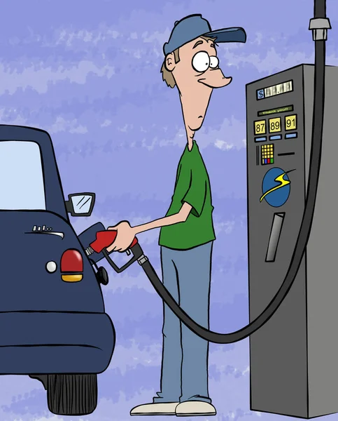 Bugünlerde Benzin Pompalıyor Tankınızı Doldurmak Banka Hesabınızı Boşaltmak — Stok fotoğraf