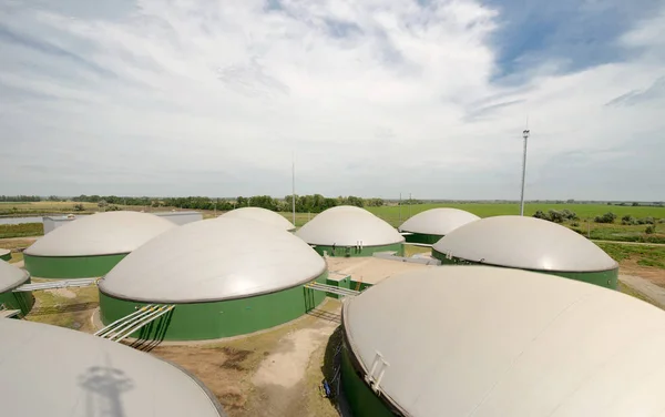 Obtención Elektroenergii Planta Biogás — Foto de Stock