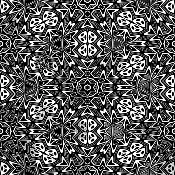Struttura Senza Cuciture Bianco Nero Stile Escher — Foto Stock