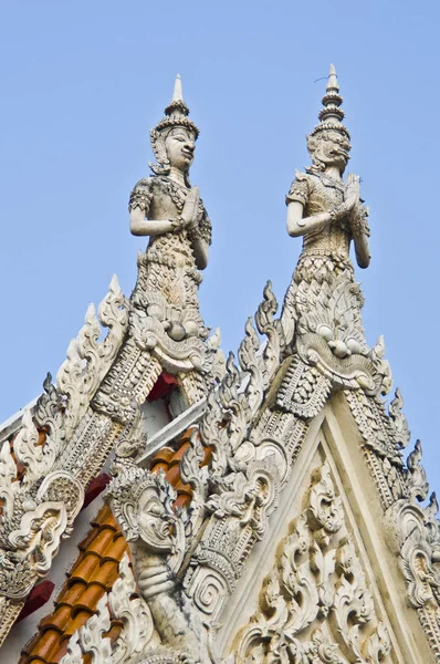 Detalhe Bela Área Templo Wat Mahathat Phetchaburi — Fotografia de Stock