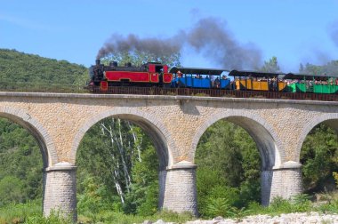 little tourist steam train from Anduze clipart