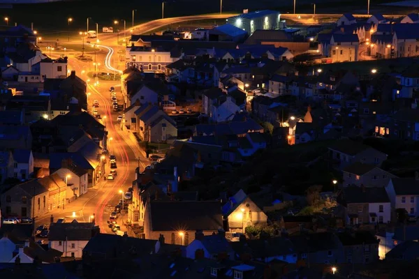 Casas Adosadas Por Noche Portland Dorset — Foto de Stock