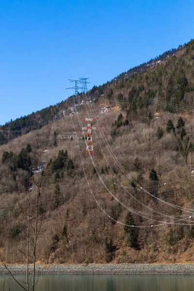 Der Untere Stausee Des Lac Verney Ist Das Größte Wasserkraftwerk — Stockfoto