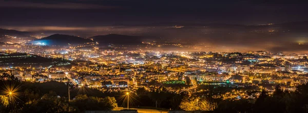Panorama Oświetlone Miasta Braga Nocy Portugalia — Zdjęcie stockowe