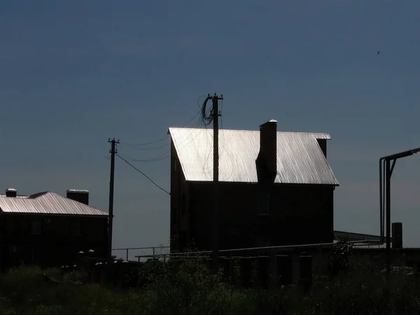 Techos Iluminados Las Casas Mediodía — Foto de Stock