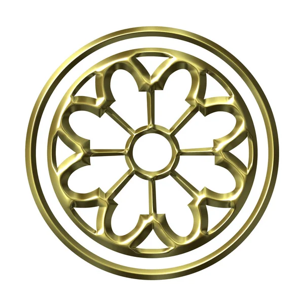 Золотий Орнамент Ізольований Білому — стокове фото