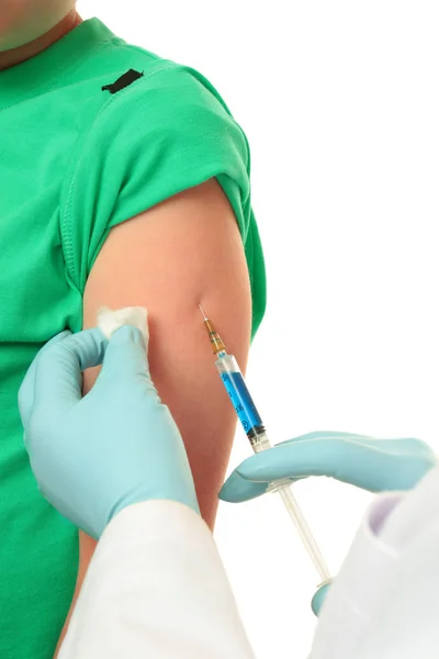 Een Arts Geeft Een Farmaceutische Injectie Vaccinatie — Stockfoto
