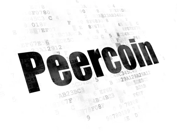 Cryptocurrency Concept Korrelig Zwarte Tekst Peercoin Digitale Achtergrond — Stockfoto