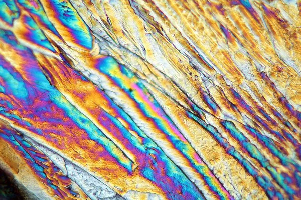 Θειικό Χαλκό Κάτω Από Μικροσκόπιο Μεγέθυνση 80X Και Πολωμένο Φως — Φωτογραφία Αρχείου