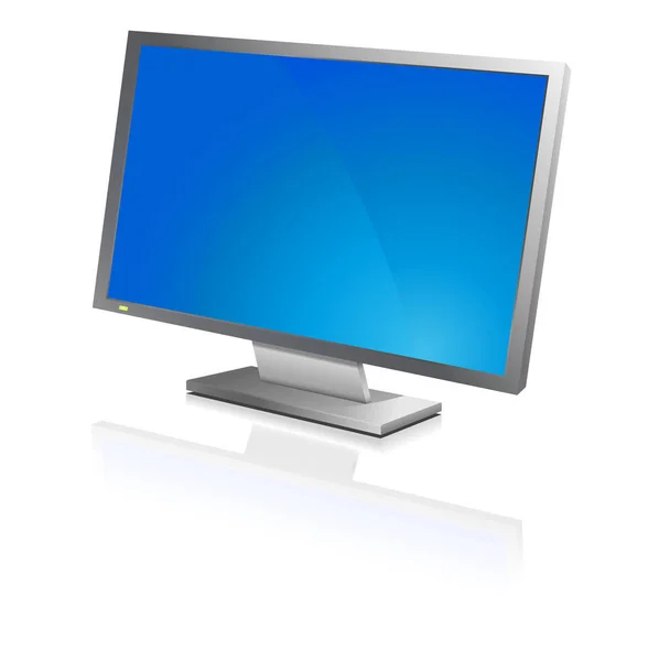 Brede Computer Flat Screen Blauw — Stockfoto