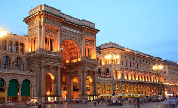 Zobrazit Západu Slunce Vittorio Emanuele Galerie Miláně Itálie — Stock fotografie