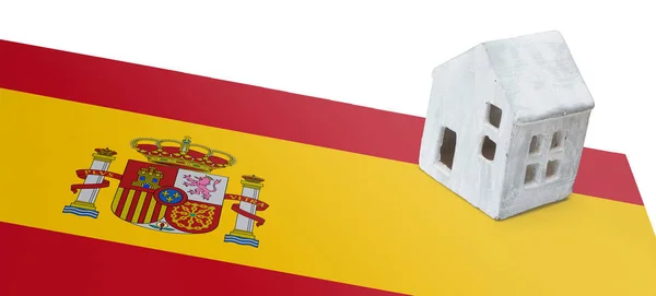 Маленький Домик Флаге Жизнь Миграция Испанию — стоковое фото