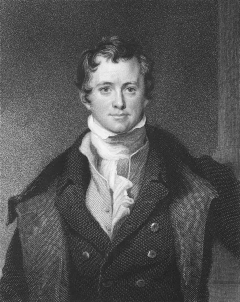 Humphrey Davy Gravure Uit Jaren 1850 Brits Chemicus Uitvinder — Stockfoto