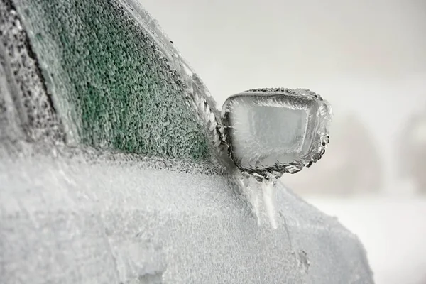 Car Street Covered Icy Rain — Stock Photo, Image