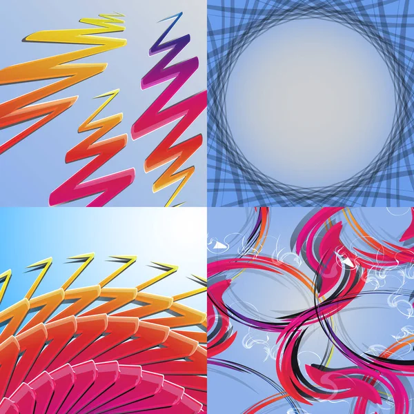 Set Van Kleurrijke Regenboog Abstracte Achtergrond Illustratie — Stockfoto