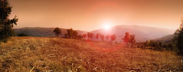 Panorama Del Atardecer Sumadija Serbia Central —  Fotos de Stock