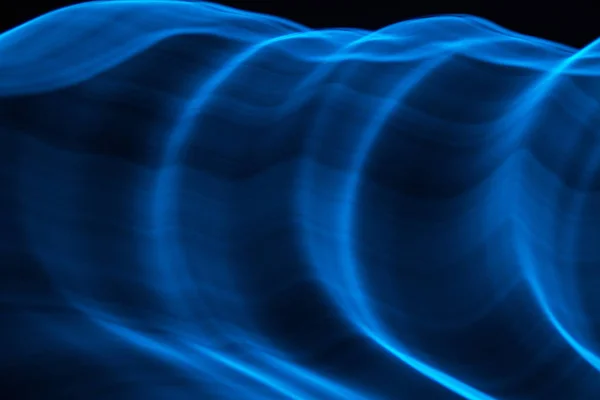 Вигнуті Блакитні Лінії Абстрактні Форми Світла Довгому Експозиції — стокове фото