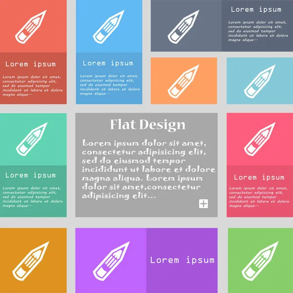 Signo Ícone Lápis Conjunto Botões Multicoloridos Com Espaço Para Texto — Fotografia de Stock