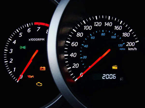 Sluiten Van Dashboardmeters Voor Auto — Stockfoto