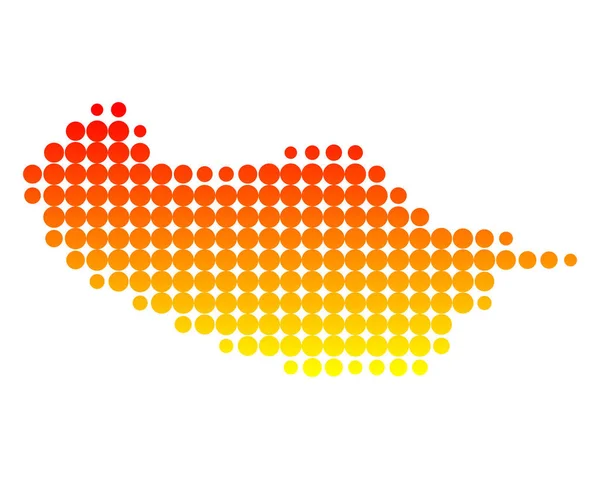 マデイラの地図 ドット付き地理地図 — ストック写真