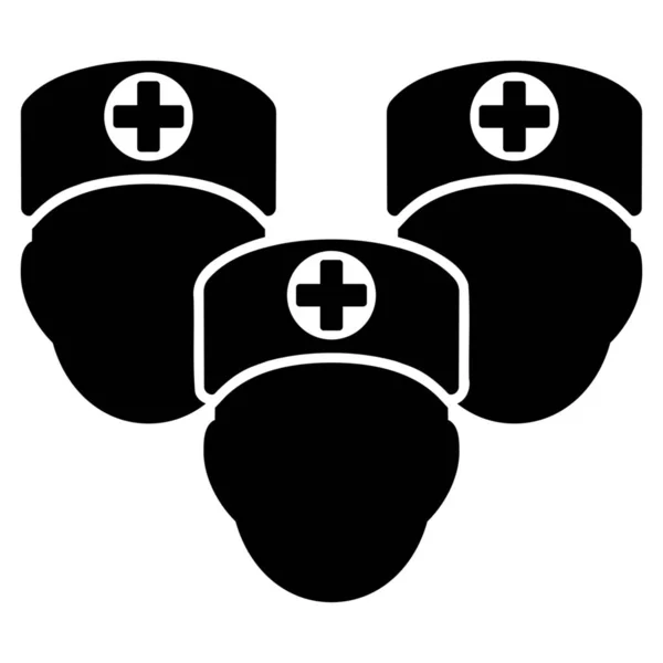 Icône Raster Personnel Médical Style Symbole Plat Couleur Noire Angles — Photo