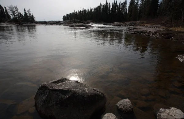 Sasagin Rapids Sul Fiume Erba Nel Manitoba Settentrionale — Foto Stock