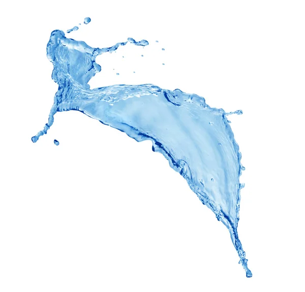 Spruzzi Acqua Blu Isolati Bianco — Foto Stock