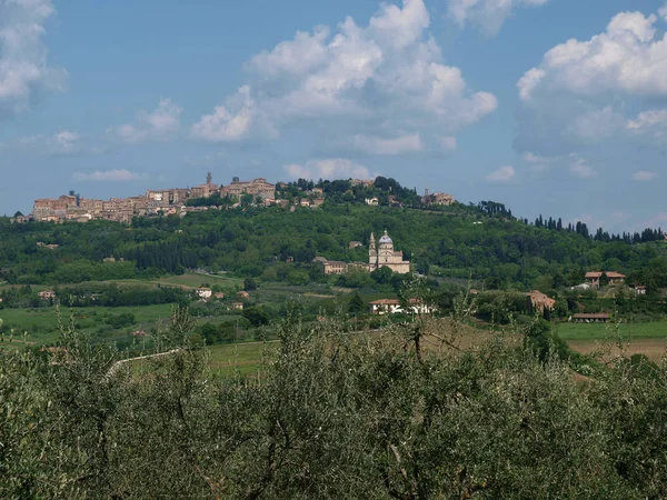 Panoramisch Uitzicht Montepulciano Toscane Italië — Stockfoto