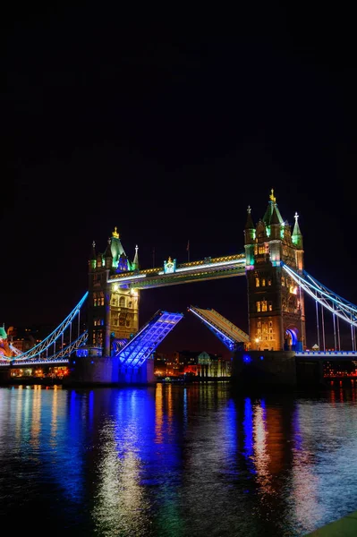Gece Defada Kule Köprüsü London Büyük Britanya — Stok fotoğraf