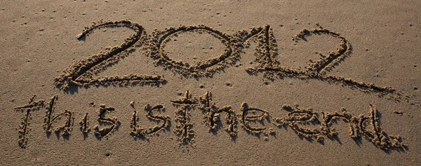 2012 End Written Beach — Stock Photo, Image