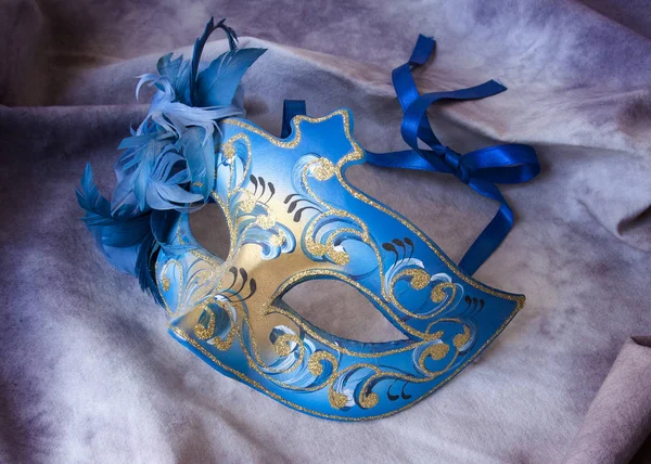 Máscara Veneciana Azul Oro — Foto de Stock