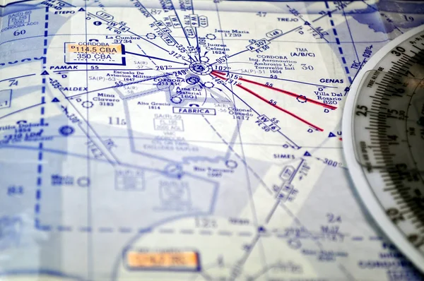 Gráfico Navegação Aérea Airways Waypoints Cordoba Area — Fotografia de Stock