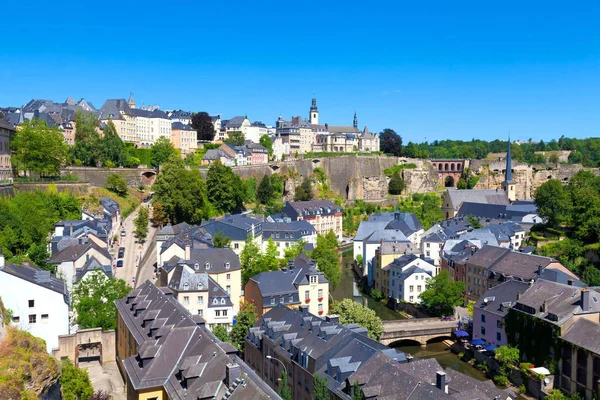 Luxembourg City Panorama Solig Sommardag — Stockfoto