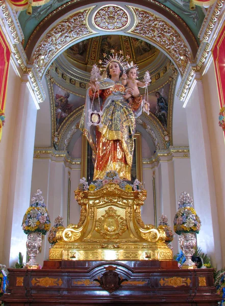 Estátua Nossa Senhora Monte Carmelo Zurrieq Malta — Fotografia de Stock