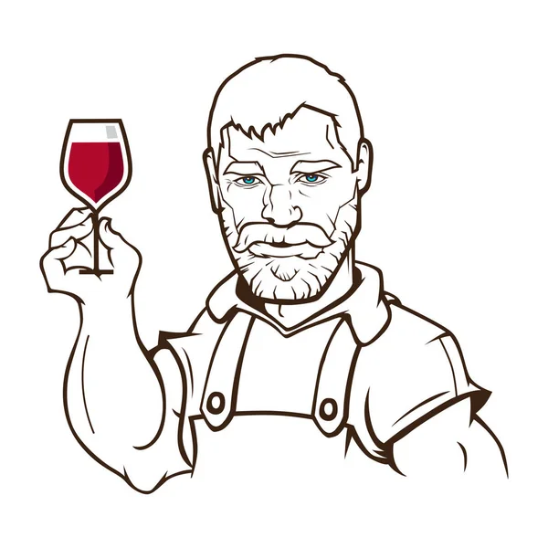 Ένας Οινοποιός Που Κρατάει Ένα Ποτήρι Κρασί Και Ελέγχει Από — Φωτογραφία Αρχείου